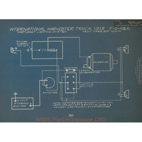 International Harvester Truck F G H K Truck Schema Electrique 1918 North East