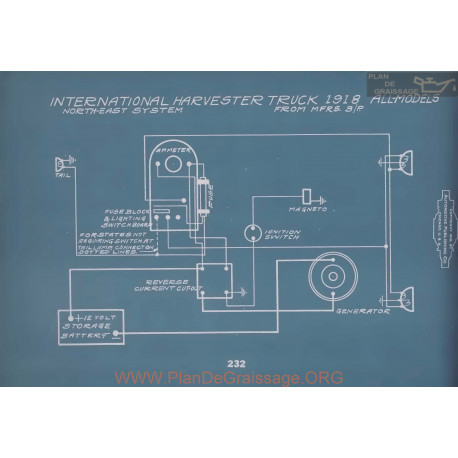 International Harvester Truck Schema Electrique 1918