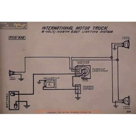 International Motor Truck 6volt Schema Electrique North East