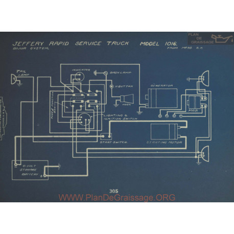 Jeffery Rapid Truck 1016 Schema Electrique Bijur