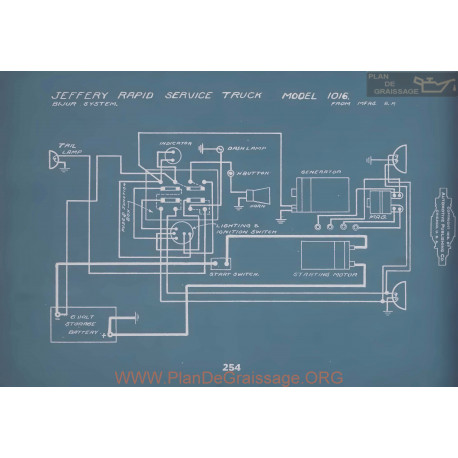 Jeffery Rapid Truck 1016 Schema Electrique