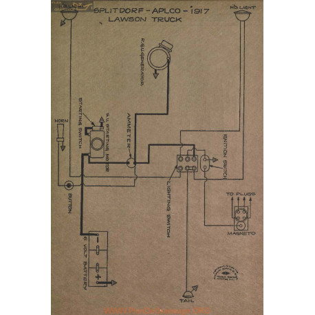 Lawson Truck Schema Electrique 1917 Splitdorf Aplco