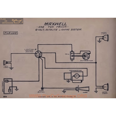 Maxwell One Ton Truck 6volt Schema Electrique Aotolite