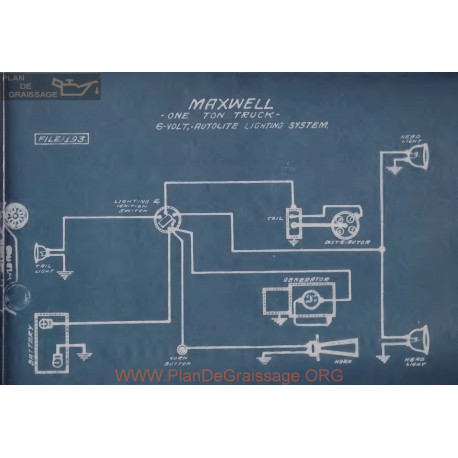 Maxwell One Ton Truck 6volt Schema Electrique Autolite Lighting