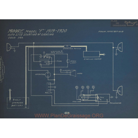 Moore F Schema Electrique 1919 1920 Autolite