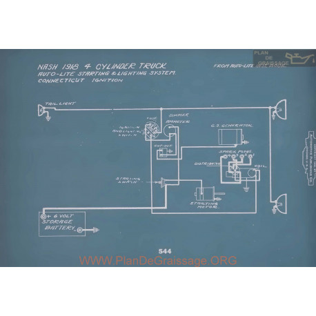 Nash 4 Cyl Truck Schema Electrique 1918