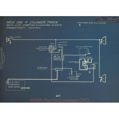 Nash 4cyl Truck Schema Electrique 1918 Autolite