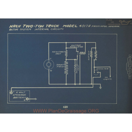 Nash Two Ton Trck 4017a Schema Electrique Bijur