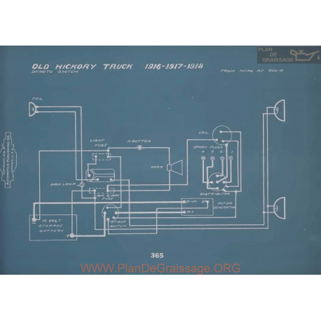 Old Hickory Truck Schema Electrique 1916 1917 1918