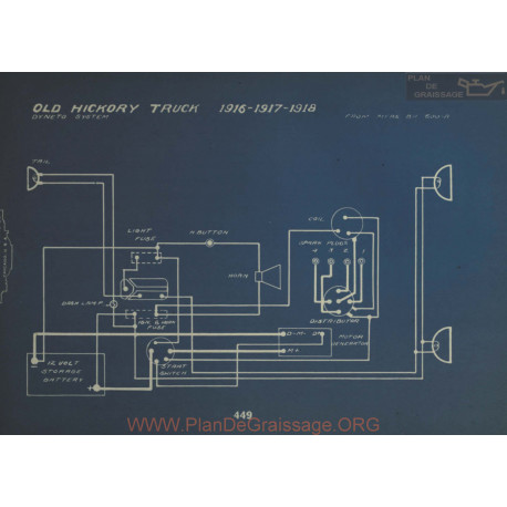 Old Hickory Truck Schema Electrique 1916 1917 1918 Dyneto