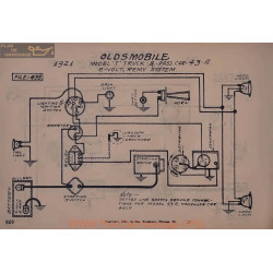 Oldsmobile 43a T Truck 6volt Schema Electrique 1921 Remy