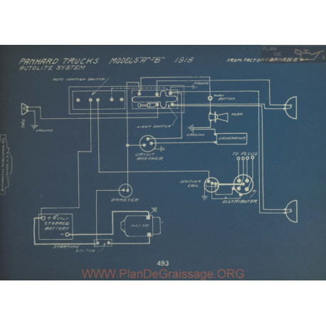 Panhard Trucks A B Schema Electrique 1918 Autolite