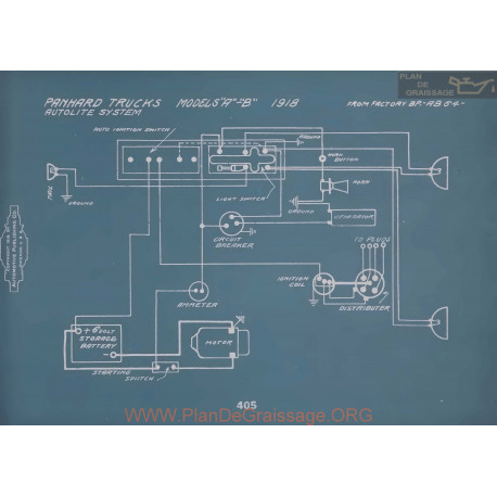 Panhard Trucks A B Schema Electrique 1918