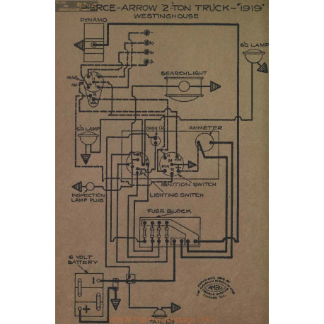 Pierce Arrow 2ton Truck Schema Electrique 1919 Westnghouse