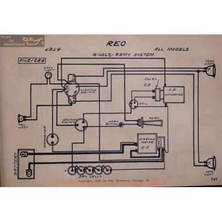 Reo 6volt Schema Electrique 1914 Remy