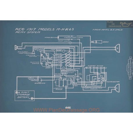 Reo M N R S Schema Electrique 1917 V2