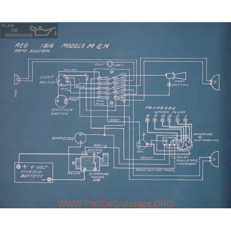 Reo M N Schema Electrique 1916