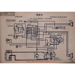 Reo M R S U N 6volt Schema Electrique 1916 Remy