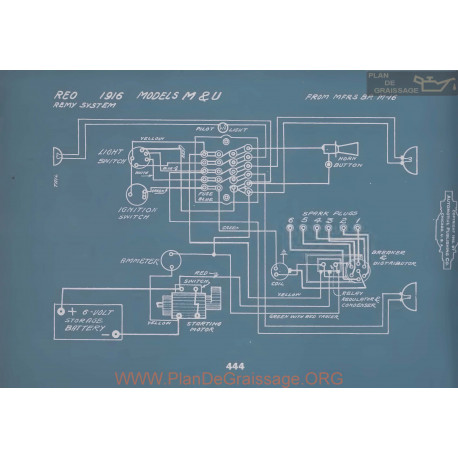 Reo M U Schema Electrique 1916