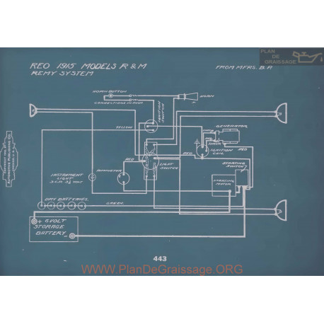 Reo R M Schema Electrique 1915 V2