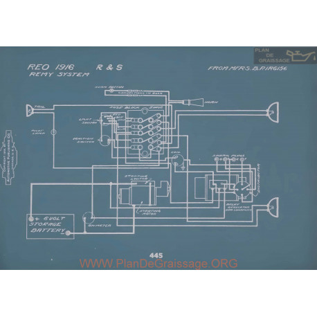 Reo R S Schema Electrique 1916 V2