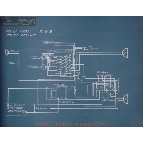 Reo R S Schema Electrique 1916