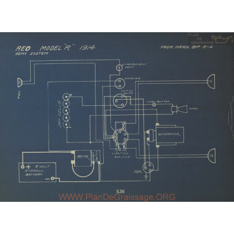 Reo R Schema Electrique 1914 Remy