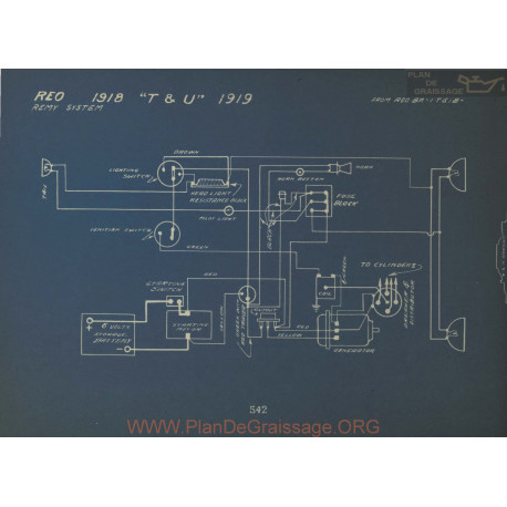 Reo T U Schema Electrique 1918 1919 Remy Ver1