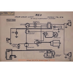 Reo T6 U6 6volt Schema Electrique 1918 1919 1920 North East