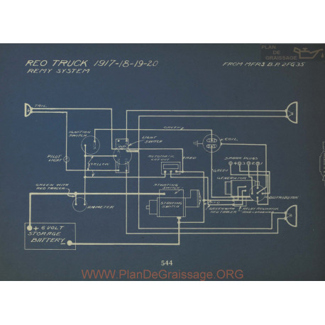 Reo Truck Schema Electrique 1917 1918 1919 1920 Remy