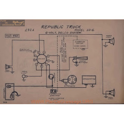 Republic Truck 10e 6volt Schema Electrique 1921 Delco