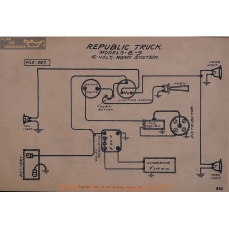 Republic Truck 8 9 6volt Schema Electrique Remy