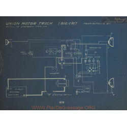 Union Motor Truck Schema Electrique 1916 1917 Autolite