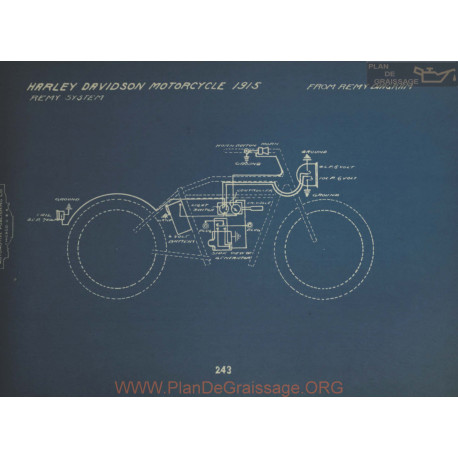 Harley Davidson Motorcycle Schema Electrique 1915 Remy