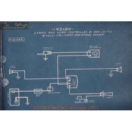 Indian Controlled Schema Electrique 6volt Splitdorf Mag Dynamo