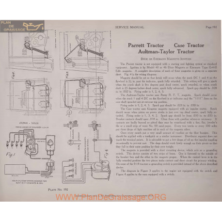 Aultman Taylor Tractor Schema Electriqe 1919 Plate 192