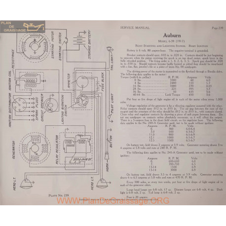 Auburn 6 39 6volt Schema Electrique 1917 Remy Plate 239