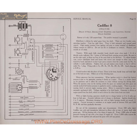 Cadillac 8 Double Unit 6volt Schema Electrique 1919 Plate 14