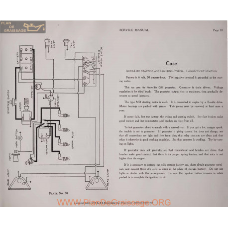Case 6volt Schema Electrique 1919 Autolite Plate 30
