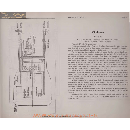 Chalmers 26 Single Unit 18volt Schema Electrique 1919 Entz Plate 29