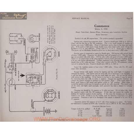 Commerce E Two Unit 6volt Schema Electrique 1918 Remy Plate 33