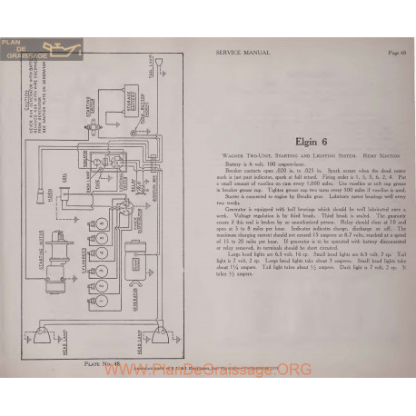 Elgin 6 6volt Schema Electrique 1919 Wagner Plate 48