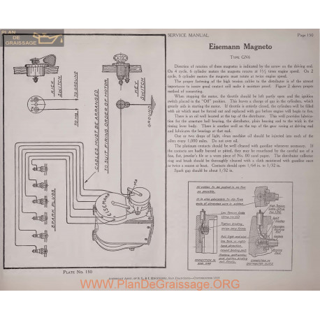 General Eisemann Gn6 Magneto Schema Electrique 1919 Plate 150