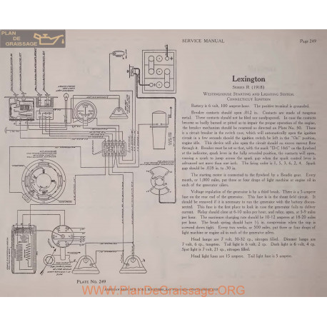 Lexington R 6volt Schema Electrique 1918 Westinghouse Plate 249