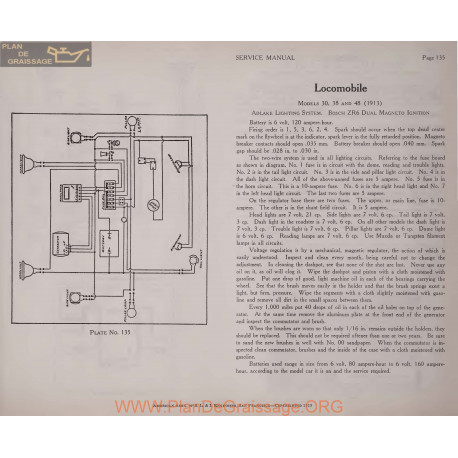 Locomobile 30 38 48 6volt Schema Electrique 1913 Bosch Plate 135