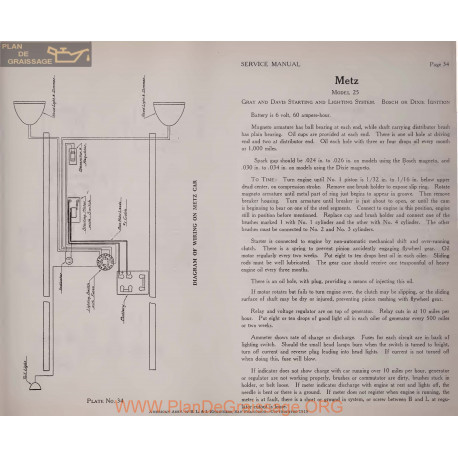 Metz 25 6volt Schema Electrique 1919 Gray And Davis Plate 34