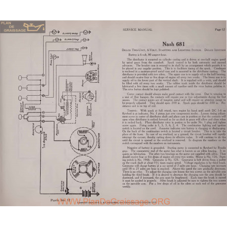 Nash 681 Two Unit 6volt Schema Electrique 1919 Plate 12