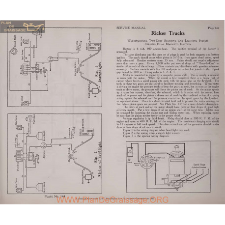 Ricker Trucks 6volt Schema Electrique 1919 Westinghouse Plate 144