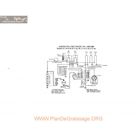 Ahrens Fox K10 K11 L1 L10 L11 Schema Electrique 1919 1920