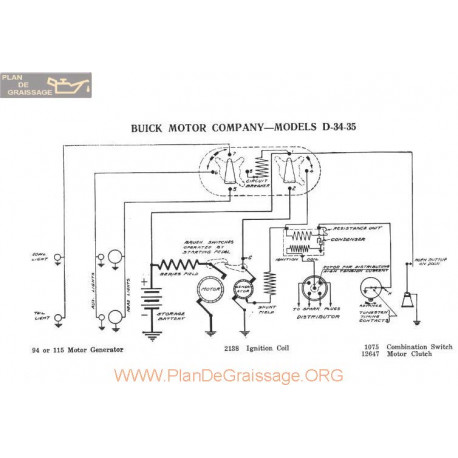 Buick Motor D34 D35 Schema Electrique 1917